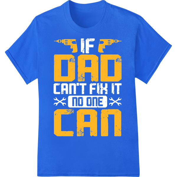 Bold Construction Dad DTF Print Heat Transfer Design on blue shirt - SUPERDTF-DTF Prints-DTF Transfers-Custom DTF Prints