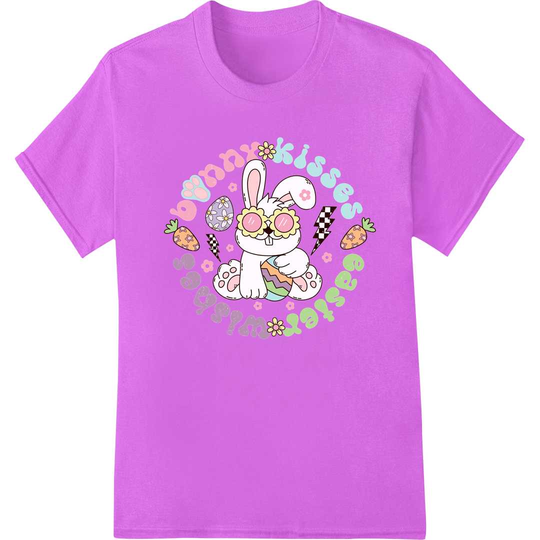 Groovy Easter Bunny DTF Print: Spread Holiday Cheer in Style on purple shirt - SUPERDTF-DTF Prints-DTF Transfers-Custom DTF Prints