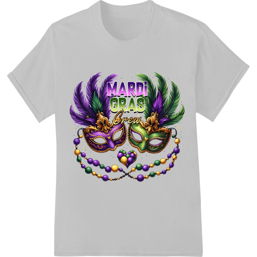 Vibrant Mardi Gras DTF Print Heat Transfer | Party in Style on white shirt - SUPERDTF-DTF Prints-DTF Transfers-Custom DTF Prints