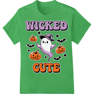 Personalized DTF heat transfers design for Wicked Cute Ghost: Adorable Halloween DTF Print Transfer