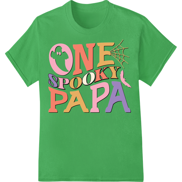 Expert custom print solutions craftsmanship on ONE SPOOKY PAPA: Playful Ghost DTF Print for Halloween Fun