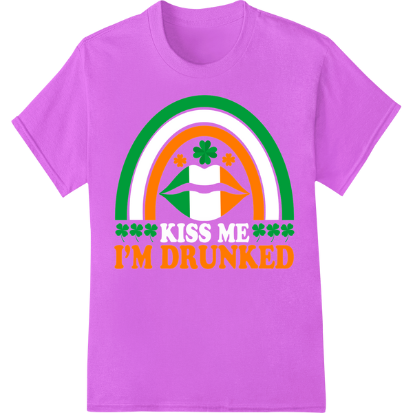 Hilarious 'I'M DRUNKED' St. Patrick's Day DTF Print Transfer on purple shirt - SUPERDTF-DTF Prints-DTF Transfers-Custom DTF Prints