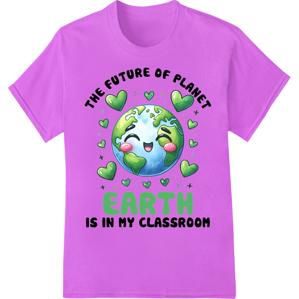 Adorable Earth Day Classroom DTF Print Heat Transfer on purple shirt - SUPERDTF-DTF Prints-DTF Transfers-Custom DTF Prints