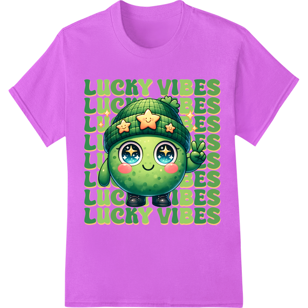 Lucky Vibes: Adorable St. Patrick's Day DTF Print Transfer on purple shirt - SUPERDTF-DTF Prints-DTF Transfers-Custom DTF Prints