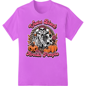 Vibrant durable print transfers print on Edgy Skeleton Halloween DTF Print Heat Transfer