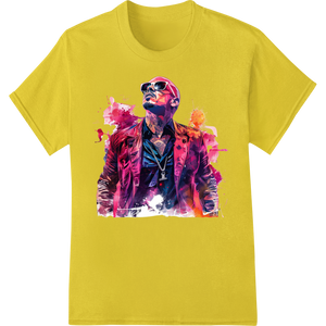 Enigmatic Man: A Vibrant Explosion of Color and Style featuring professional custom garment printing