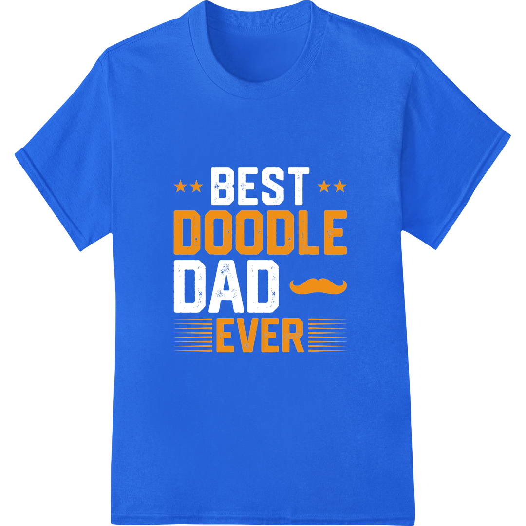 Playful 'Doodle Dad' DTF Print Heat Transfer for Cat Lovers on blue shirt - SUPERDTF-DTF Prints-DTF Transfers-Custom DTF Prints