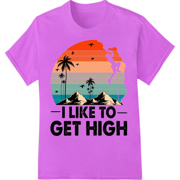 Mountain High Vibes Sunset Adventure Heat Transfer Print on purple shirt - SUPERDTF-DTF Prints-DTF Transfers-Custom DTF Prints