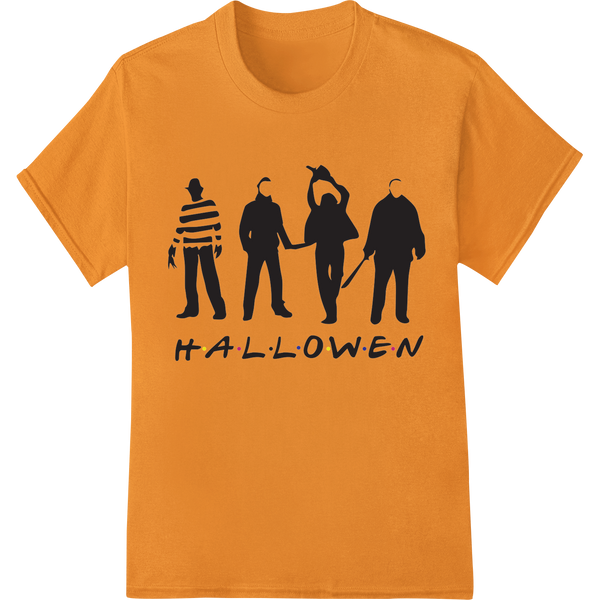 Iconic Horror Silhouettes - Halloween DTF Print Transfer on orange shirt - SUPERDTF-DTF Prints-DTF Transfers-Custom DTF Prints