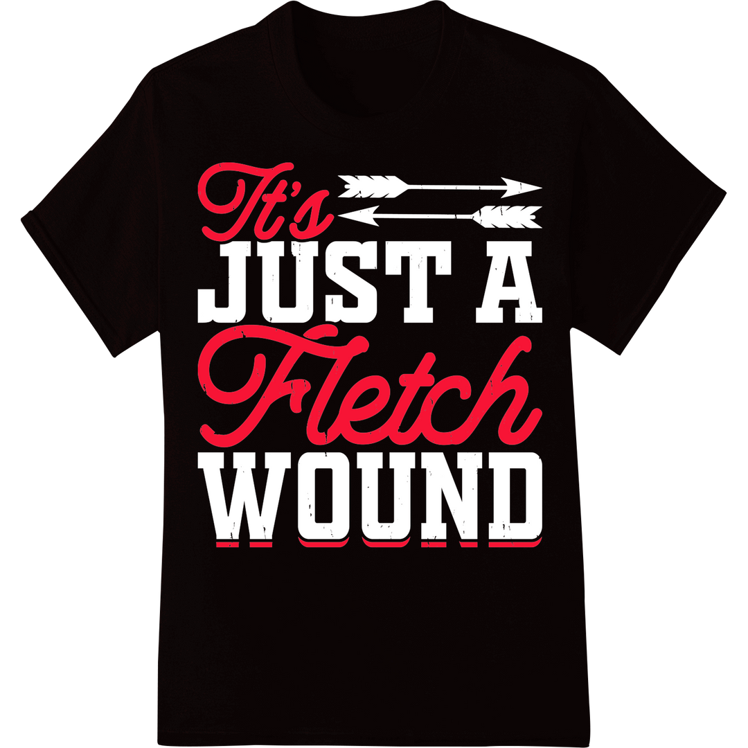 Archery Meets Romance: "It's Fletch" Valentine's Day Print on black shirt - SUPERDTF-DTF Prints-DTF Transfers-Custom DTF Prints