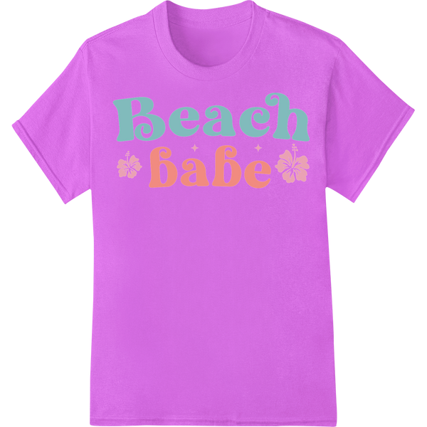 Beach Babe: Embrace the Carefree Spirit of Summer on purple shirt - SUPERDTF-DTF Prints-DTF Transfers-Custom DTF Prints