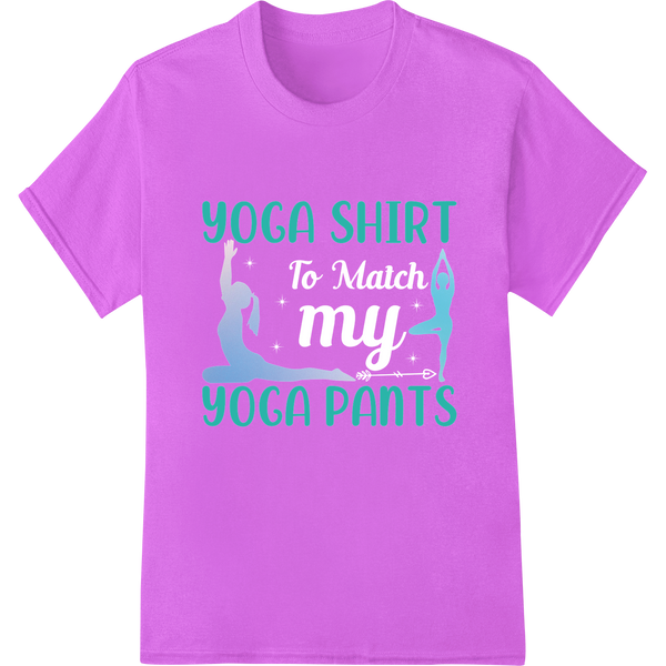 Yoga Pose Silhouettes | Trendy DTF Print for Yoga Apparel on purple shirt - SUPERDTF-DTF Prints-DTF Transfers-Custom DTF Prints