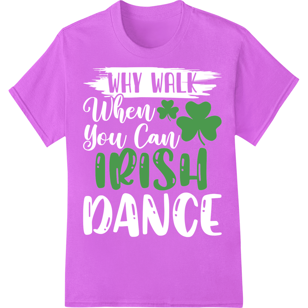 Bold Irish Shamrock Design for St. Patrick's Day DTF Prints on purple shirt - SUPERDTF-DTF Prints-DTF Transfers-Custom DTF Prints