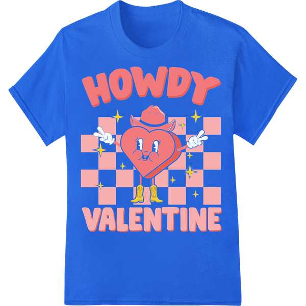 Howdy Valentine: Charming Western-Inspired DTF Print Transfer on blue shirt - SUPERDTF-DTF Prints-DTF Transfers-Custom DTF Prints