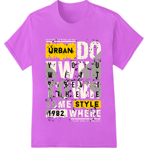 Edgy Urban Youth Style 1982 Abstract Grunge DTF Print showcasing advanced DTF prints technology