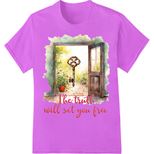 Durable custom garment printing applied to Inspirational Freedom Truth Saying Vintage Watercolor