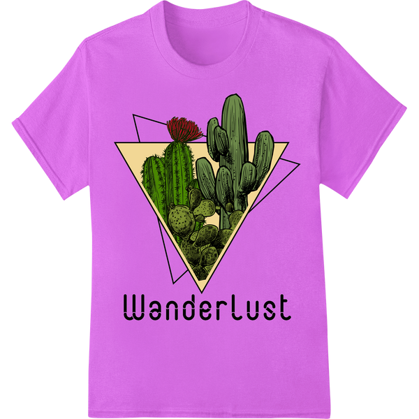 Wanderlust: Embrace Adventure with this Desert-Inspired Print on purple shirt - SUPERDTF-DTF Prints-DTF Transfers-Custom DTF Prints