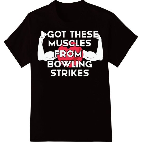 'ROM WII' DTF Bowling Print - Playful Valentine's Design on black shirt - SUPERDTF-DTF Prints-DTF Transfers-Custom DTF Prints