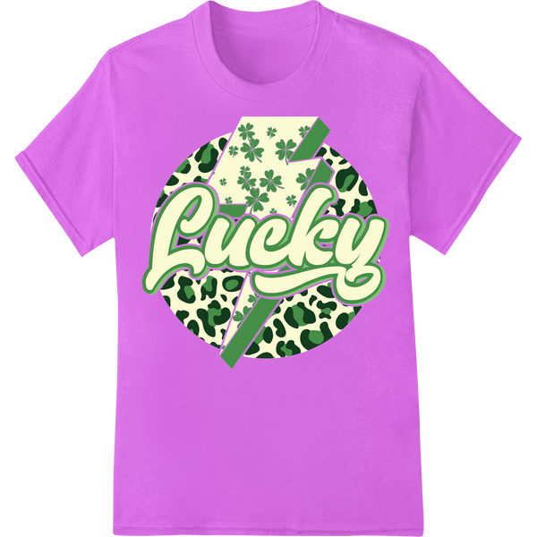 Lucky Clover DTF Print Heat Transfer for St. Patrick's Day on purple shirt - SUPERDTF-DTF Prints-DTF Transfers-Custom DTF Prints