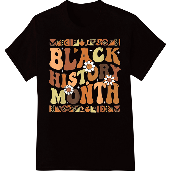 Retro Black History Month Typography Heat Transfer on black shirt - SUPERDTF-DTF Prints-DTF Transfers-Custom DTF Prints