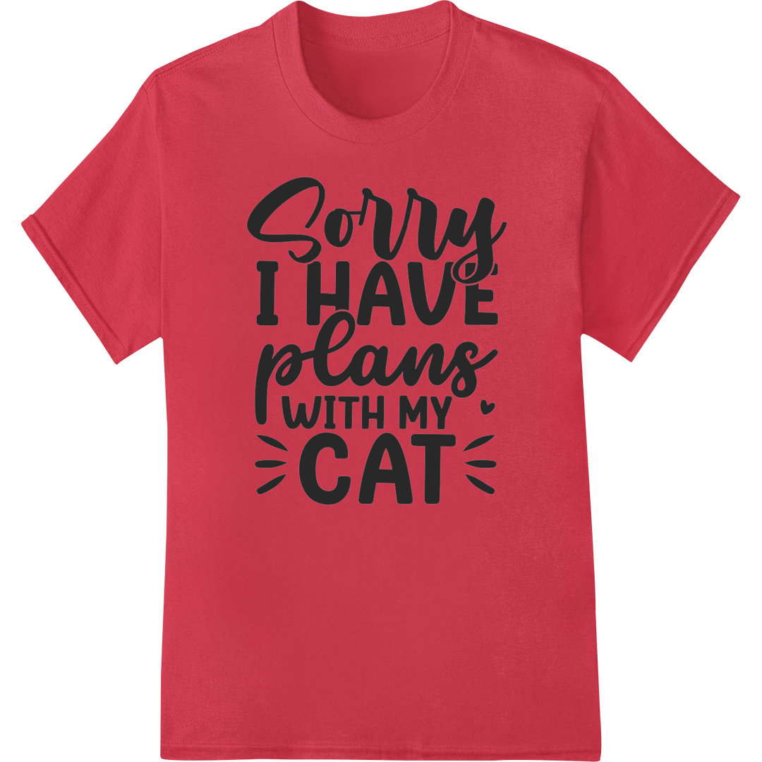 Feline Over Friends: Funny Cat Lover DTF Print Transfer on red shirt - SUPERDTF-DTF Prints-DTF Transfers-Custom DTF Prints