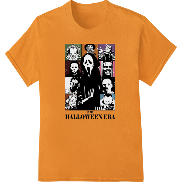 Iconic Horror Characters Halloween DTF Print Heat Transfer on orange shirt - SUPERDTF-DTF Prints-DTF Transfers-Custom DTF Prints