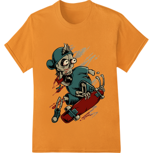 Spooky Skeleton Skateboarder - Thrilling Halloween DTF Print made with premium custom merchandise