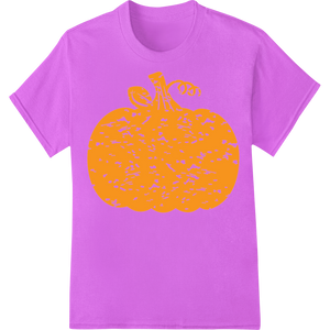 Durable apparel decoration applied to Vibrant Hand-Drawn Pumpkin DTF Print for Halloween Apparel