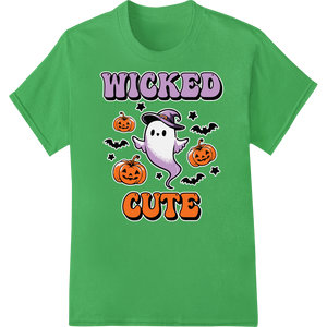 Durable innovative apparel printing applied to Wicked Cute Ghost: Spooktacular Halloween DTF Transfer