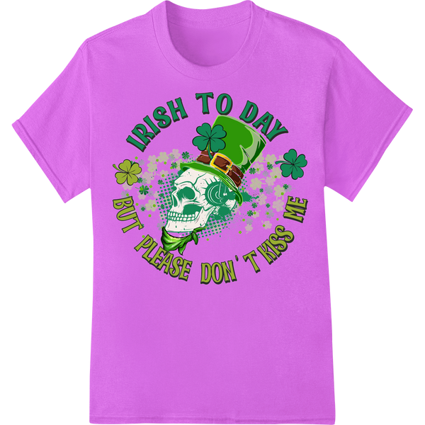 Spooky St. Paddy's Skeleton Clover DTF Print Heat Transfer on purple shirt - SUPERDTF-DTF Prints-DTF Transfers-Custom DTF Prints