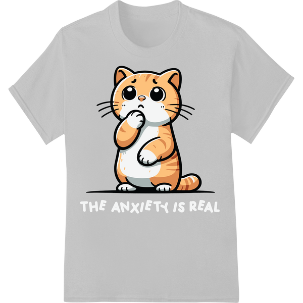 Curious Cartoon Cat - Cute Animal Heat Transfer Design on white shirt - SUPERDTF-DTF Prints-DTF Transfers-Custom DTF Prints