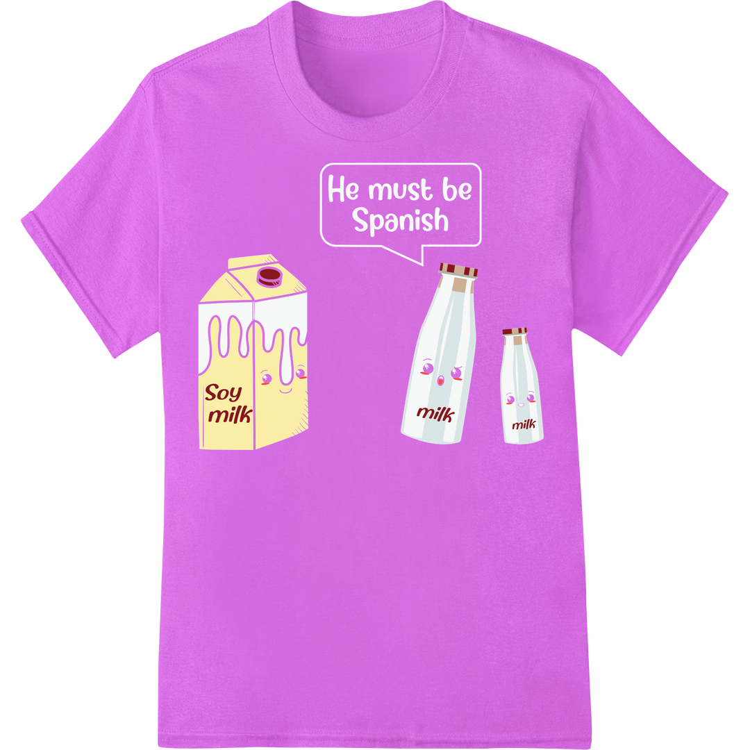 Bold Vegan Statement: Soy Milk Milk DTF Print Transfer on purple shirt - SUPERDTF-DTF Prints-DTF Transfers-Custom DTF Prints