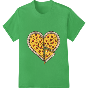 Vibrant DTF technology print on Cheesy Valentine: Pepperoni Pizza Heart Print