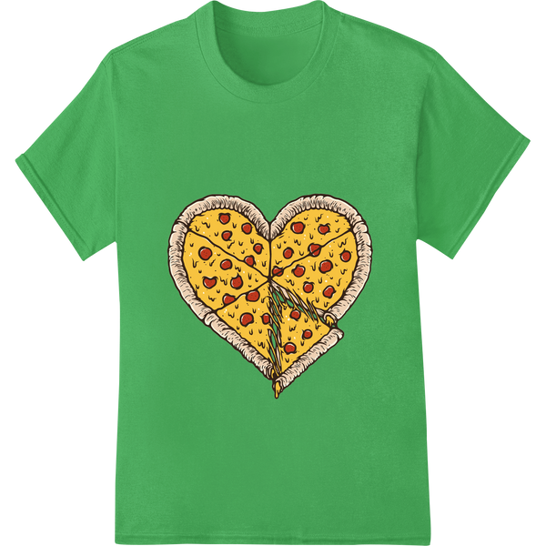 Vibrant DTF technology print on Cheesy Valentine: Pepperoni Pizza Heart Print