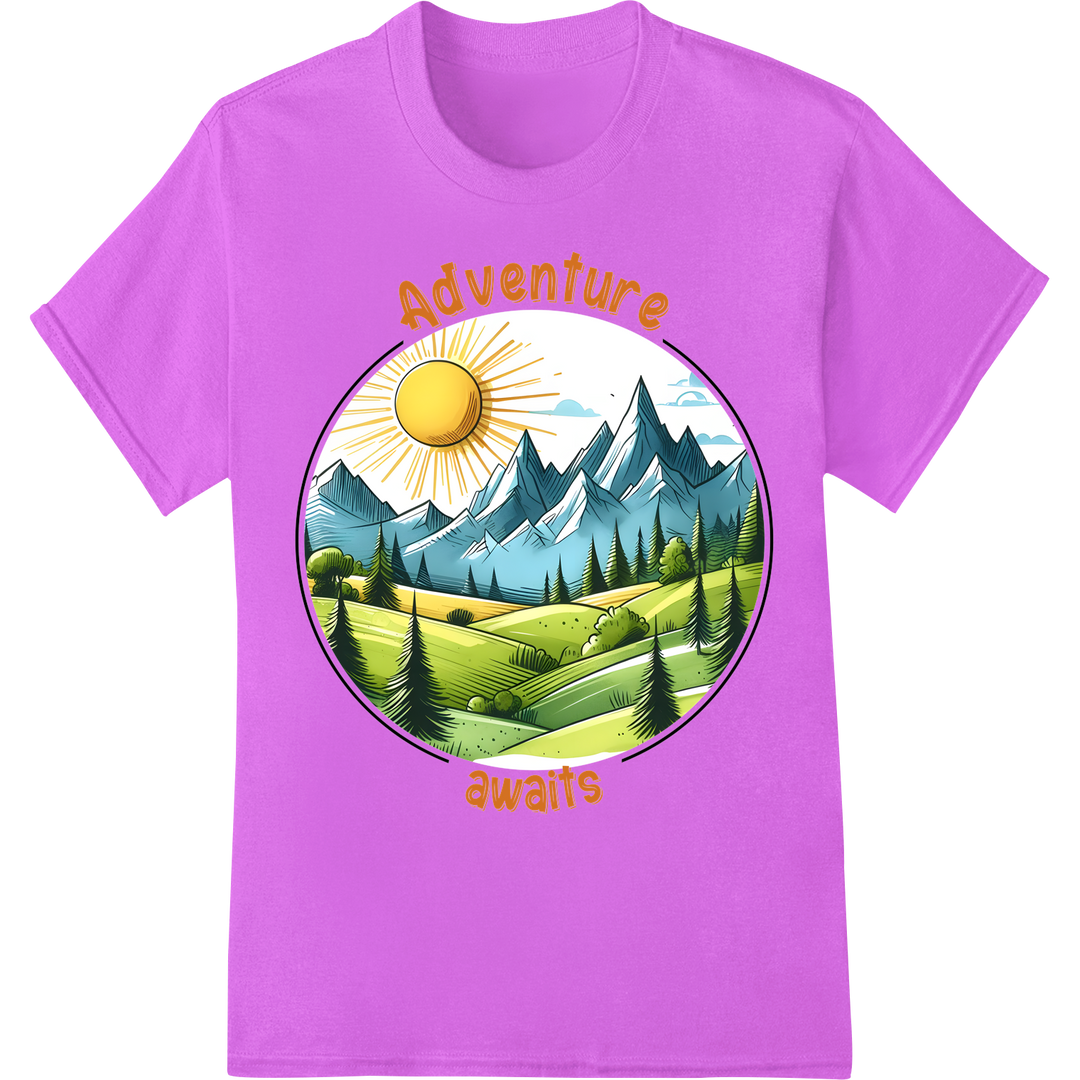 Embrace the Call of Adventure with this Stunning Print on purple shirt - SUPERDTF-DTF Prints-DTF Transfers-Custom DTF Prints