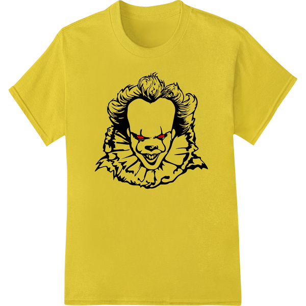 Pennywise the clown from IT movie with red hair and creepy smile, DTF print heat transfer for t-shirt printing