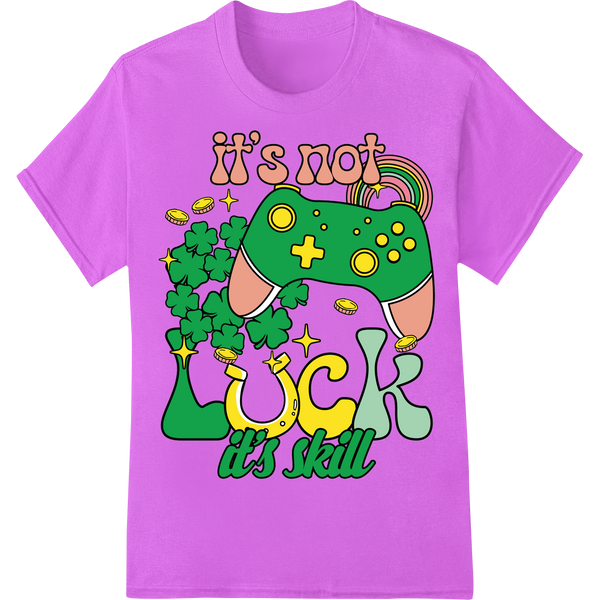 Vibrant St. Patrick's Day DTF Print: Lucky Rainbow Clover on purple shirt - SUPERDTF-DTF Prints-DTF Transfers-Custom DTF Prints