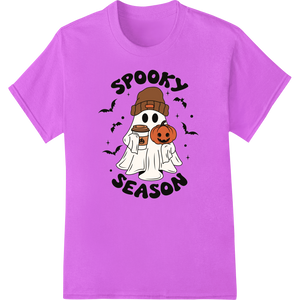 Cute Ghost with Coffee - Spooky Season Halloween Design enhanced with professional direct to film printing