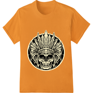 Vibrant heat transfer print on Edgy Day of the Dead Skull Illustration DTF Print Transfer