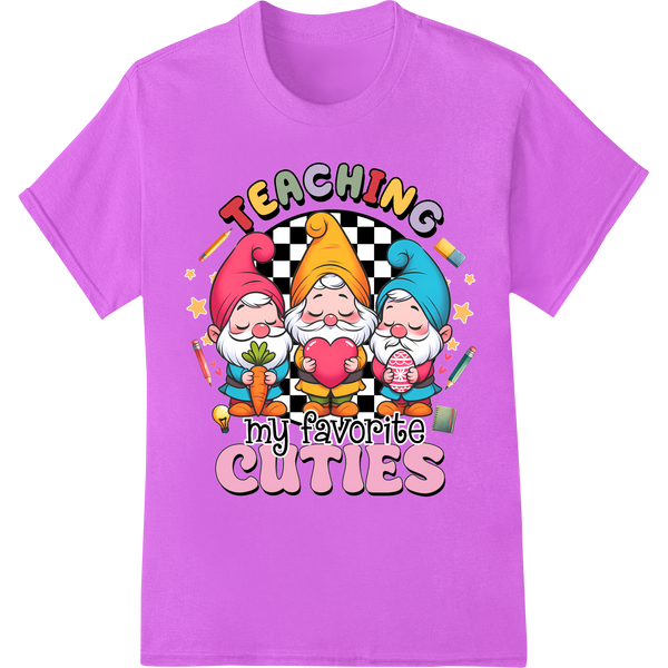 Adorable Gnome Easter Cuties - Festive Heat Transfer Print on purple shirt - SUPERDTF-DTF Prints-DTF Transfers-Custom DTF Prints