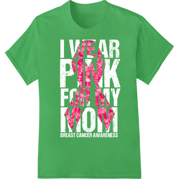 Pink Ribbon Power: Support Breast Cancer Awareness on green shirt - SUPERDTF-DTF Prints-DTF Transfers-Custom DTF Prints