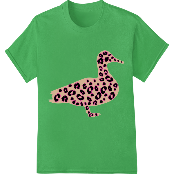 Wild Leopard Print DTF Transfer - Pink & Black Spots on green shirt - SUPERDTF-DTF Prints-DTF Transfers-Custom DTF Prints