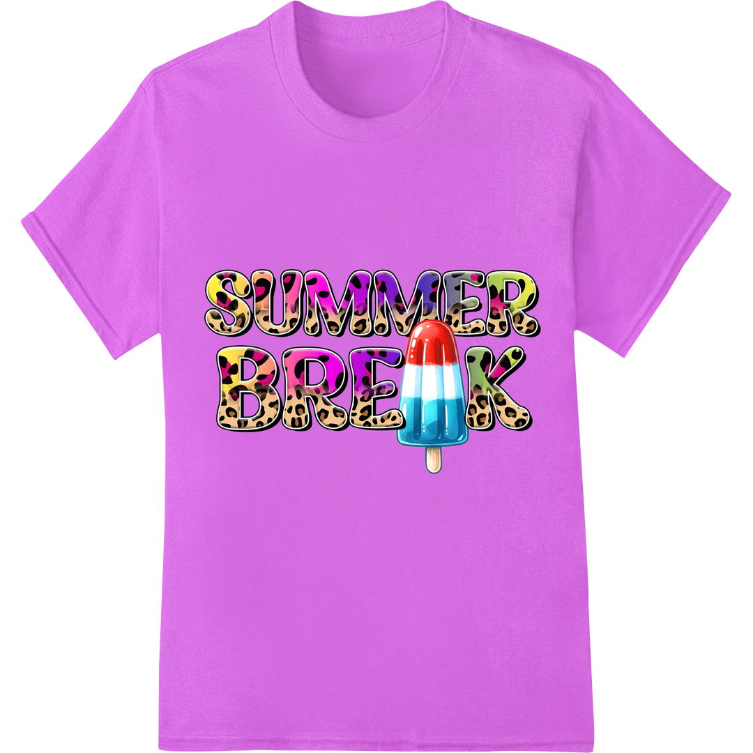 Super Cool Summer Break Popsicle DTF Print Heat Transfer on purple shirt - SUPERDTF-DTF Prints-DTF Transfers-Custom DTF Prints