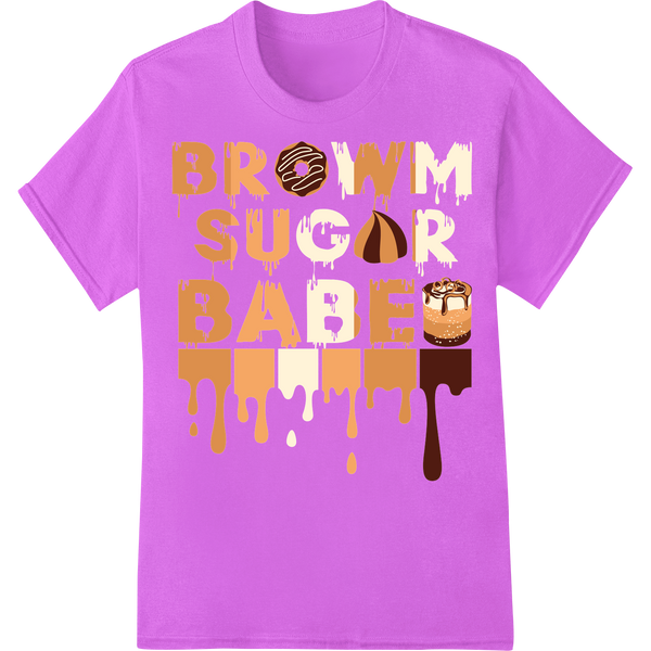 Vibrant Juneteenth 'Brown Sugar Babe' DTF Print Heat Transfer on purple shirt - SUPERDTF-DTF Prints-DTF Transfers-Custom DTF Prints