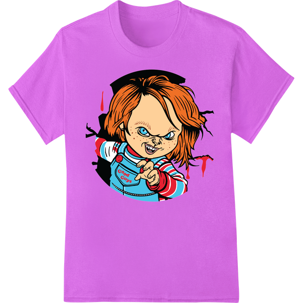 Personalized direct to film printing design for Chilling Chucky: Murderous Doll DTF Print for Scary Style