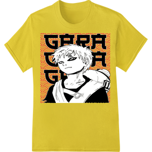 Personalized custom print solutions design for Intense Gaara Anime Print | Black & White DTF Transfer