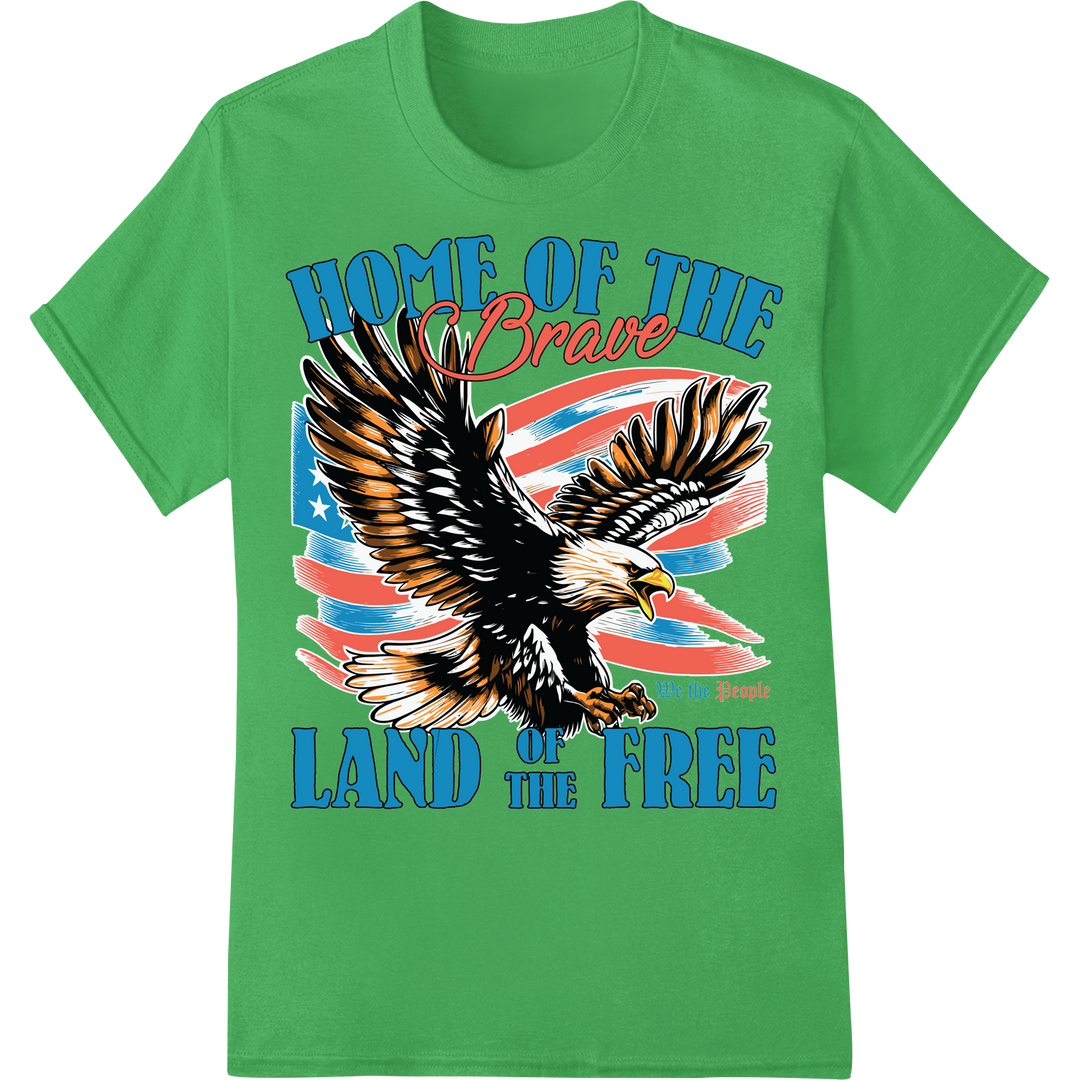 Patriotic Eagle 4th of July DTF Print Heat Transfer on green shirt - SUPERDTF-DTF Prints-DTF Transfers-Custom DTF Prints