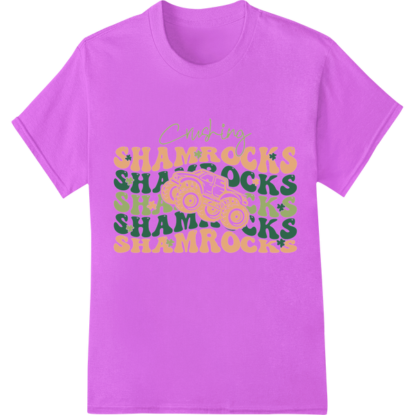 Crushing Shamrocks: Festive St. Patrick's Day DTF Print on purple shirt - SUPERDTF-DTF Prints-DTF Transfers-Custom DTF Prints