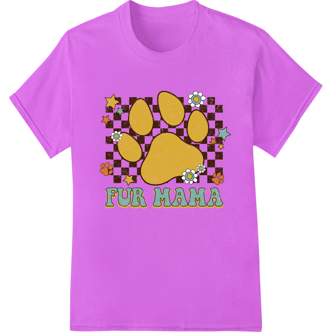 Pawsome 'Fur Mama' Dog Mom DTF Print Transfer | Super DTF on purple shirt - SUPERDTF-DTF Prints-DTF Transfers-Custom DTF Prints