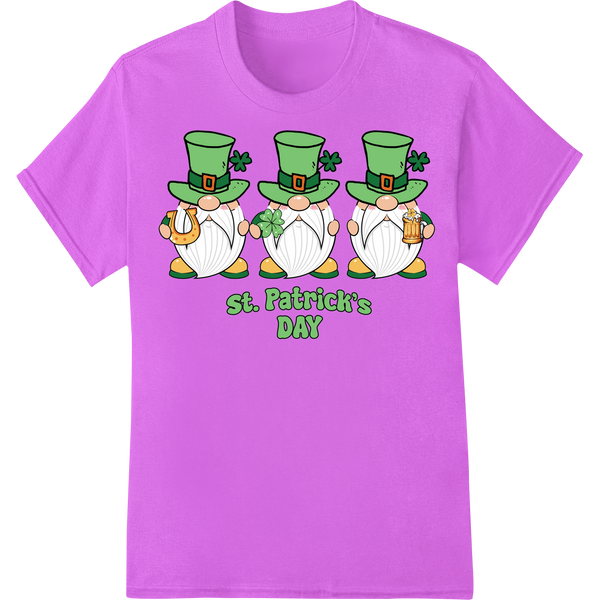 Adorable Leprechaun Trio: St. Patrick's Day DTF Print on purple shirt - SUPERDTF-DTF Prints-DTF Transfers-Custom DTF Prints